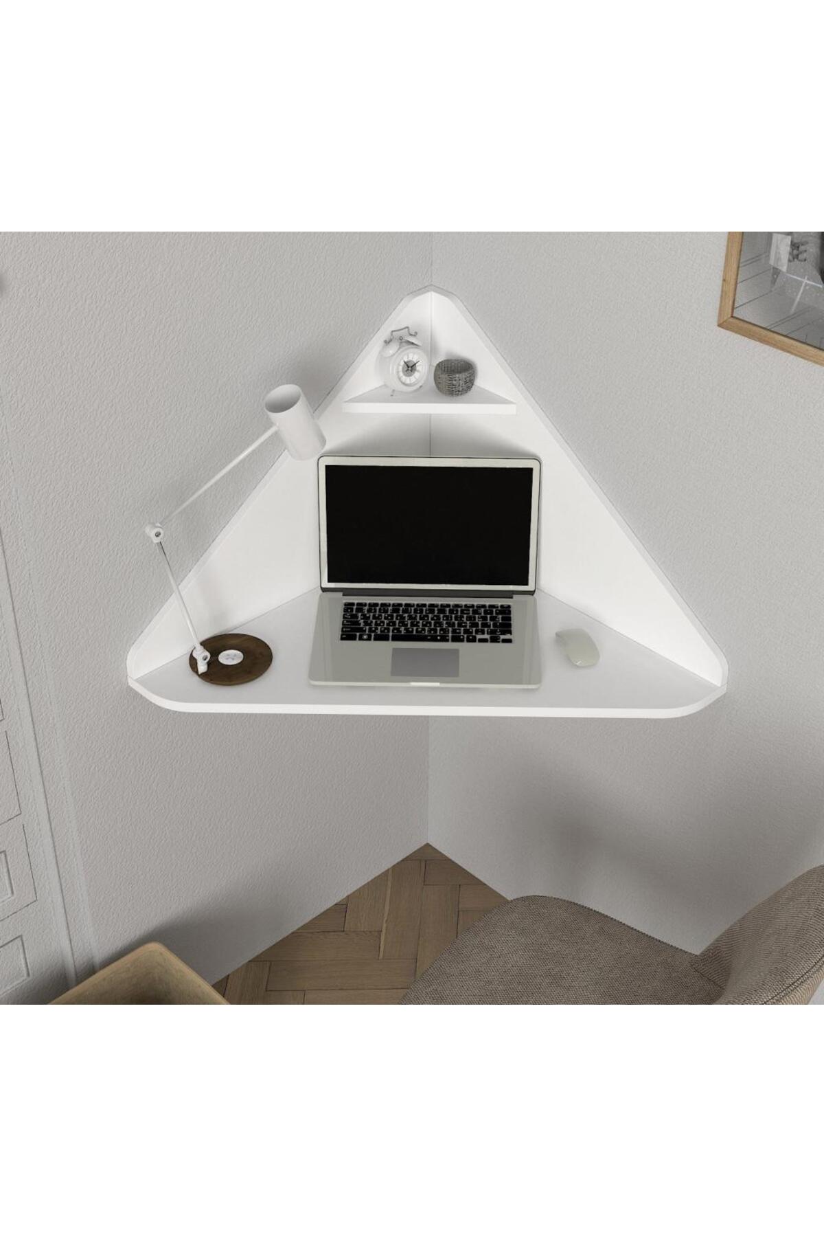 Dekorister Homeoffice Köşe Çalışma Masası Beyaz