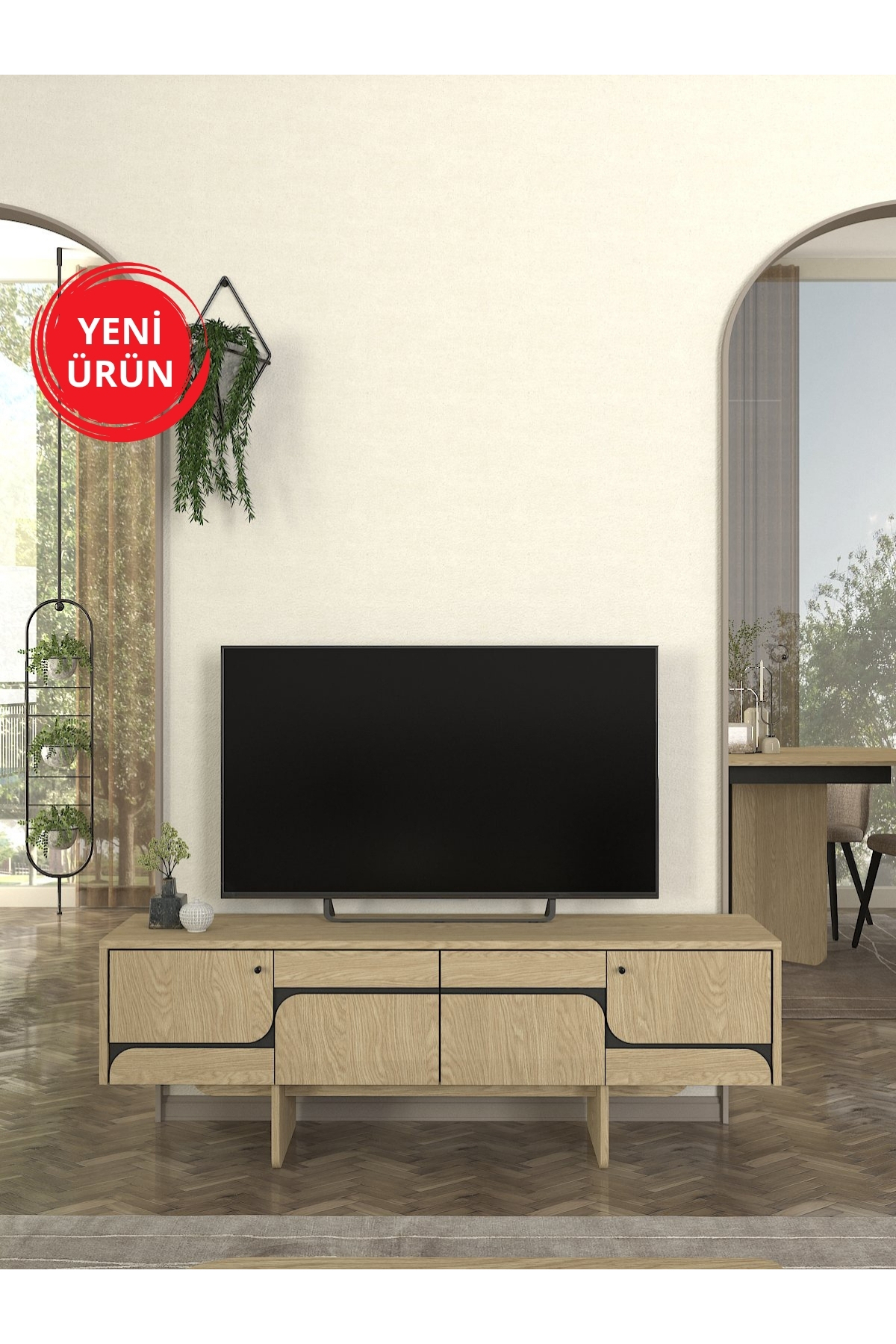 Dekorister Lava Tv Sehpası Rota - Antresit 150cm