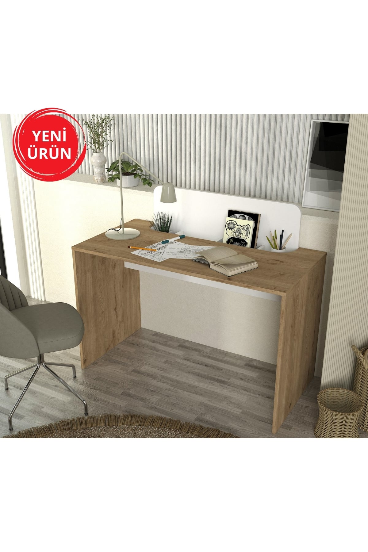 Dekorister Maris Çalışma Masası Sepet - Beyaz