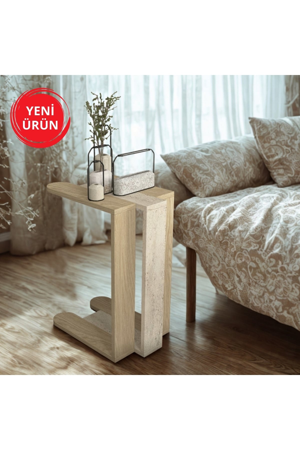 Dekorister Maysa Yan Sehpa Rota - Traverten
