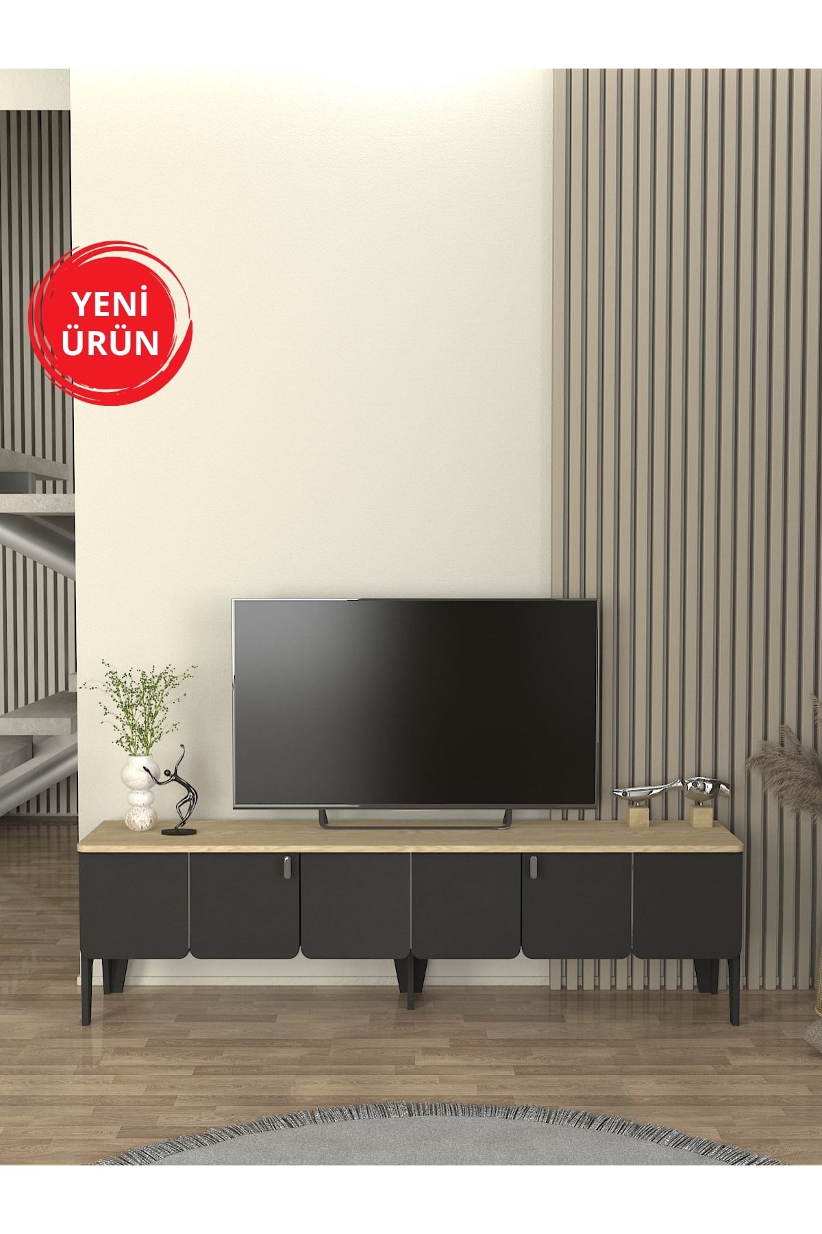 Dekorister Pedro Tv Sehpası Antrasit - Rota 180cm