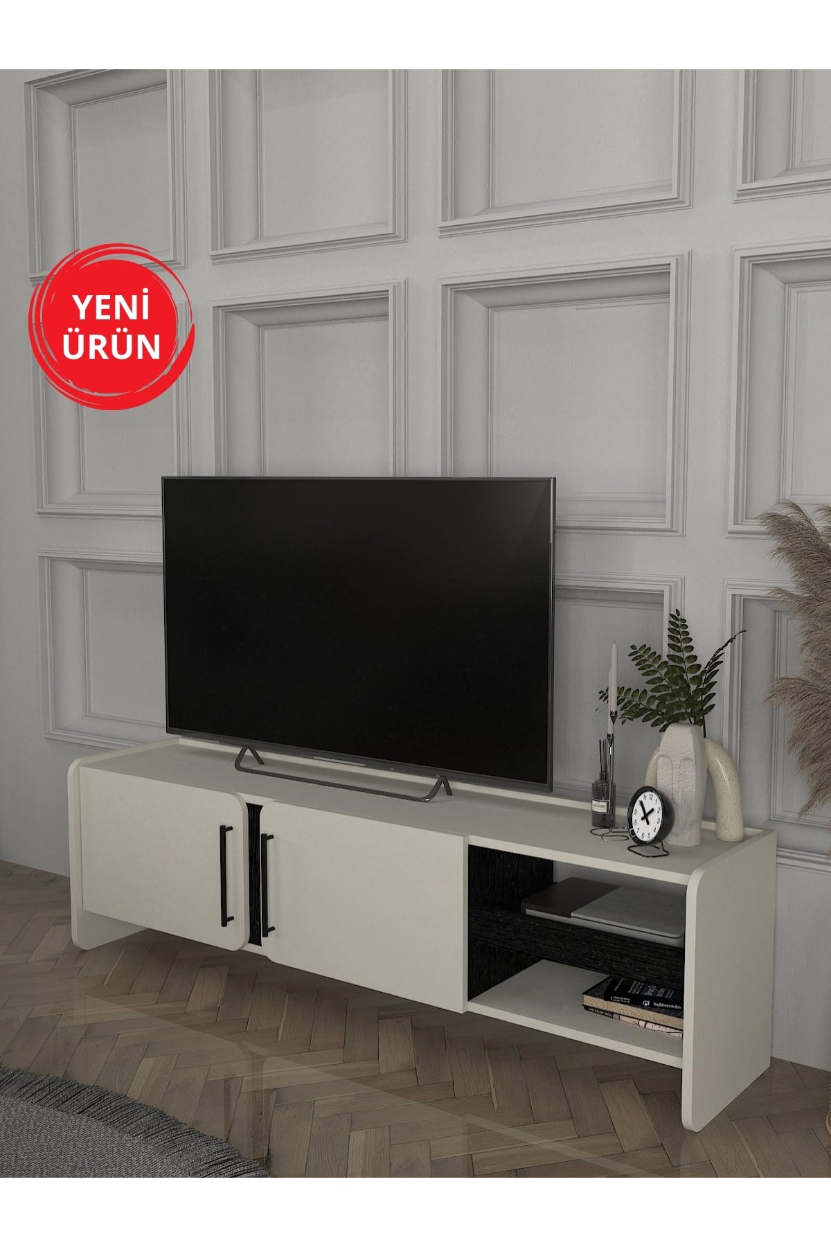 Dekorister Venera Tv Sehpası Kumtaşı - Senkronsiyah 150 Cm