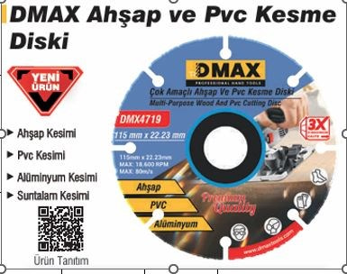Dmx4719 Ahsap Ve Pvc Kesme Diski 115Mm X 22-23Mm Ahsap.pvc.aluminyum.suntalam