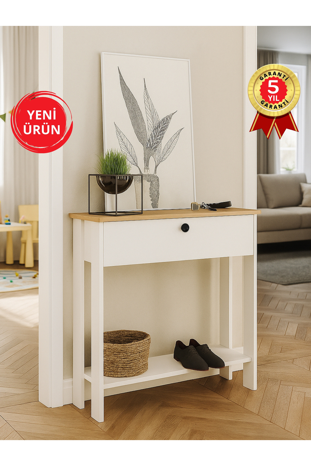 Dorpek Dresuar 90 cm Beyaz - Sepet | Priapos