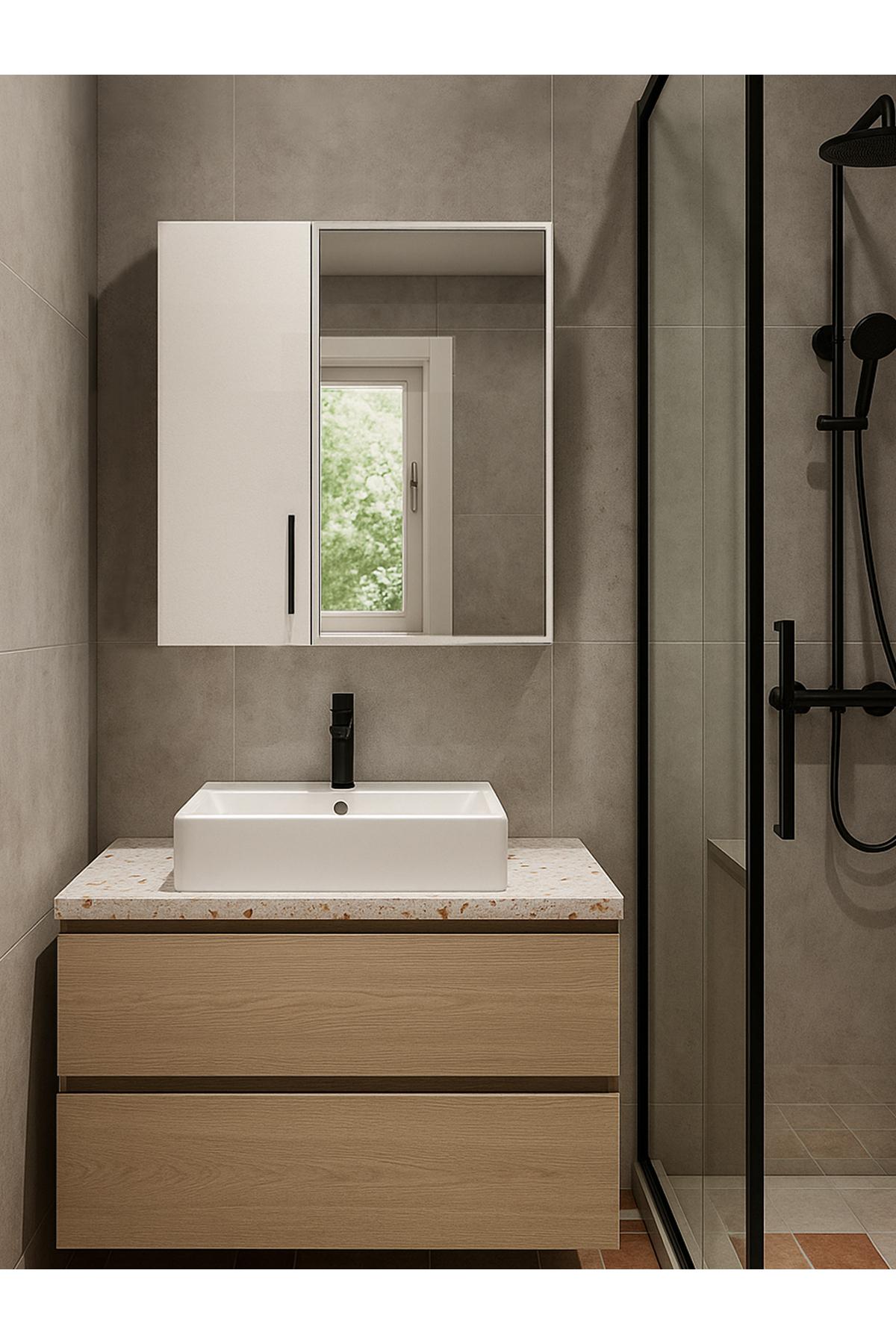 Dorpek Fonksiyonel Aynalı Banyo Üst Dolabı 3 Raflı Kapaklı Çok Amaçlı Banyo Dolabı Beyaz | Menaro
