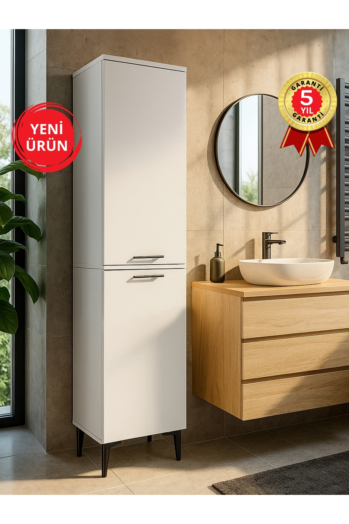 Dorpek Kirli Sepetli Çok Amaçlı Dolap Çamaşır Makinesi Kirli Sepeti Banyo Kirli Dolabı Beyaz | Singa
