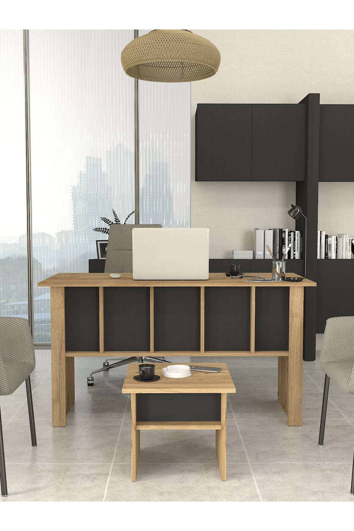 Dorpek Ofis Masası Ve Ofis Sehpası Set - 2 Parça | Nika