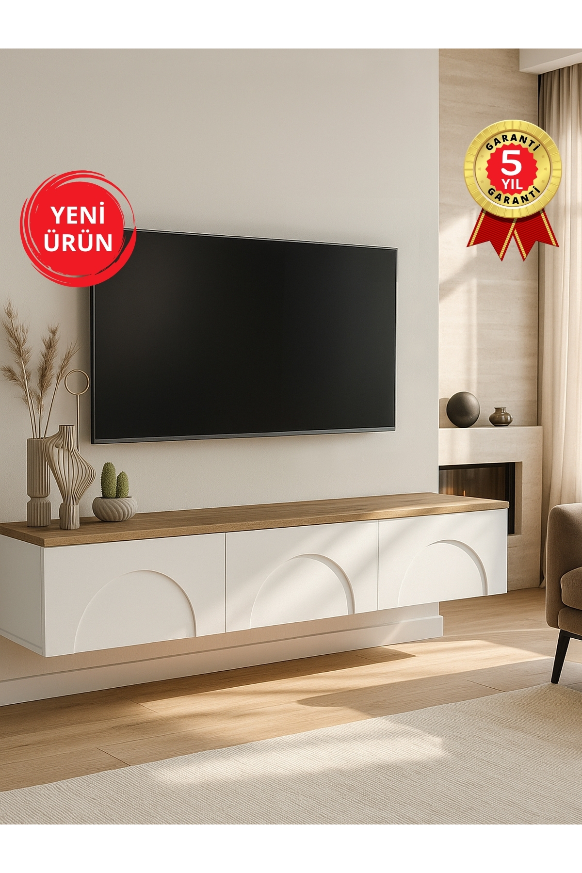 Dorpek TV Ünitesi 150 cm – Minimalist, Modern ve Bohem Tv Ünitesi - Kolay Kurulum Salon Mobilyası | Bono