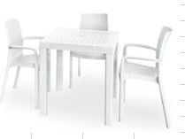 Efes Rattan Masa Takımı Beyaz (4 Sandalye + 1 Masa)