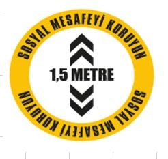 Ekstrafix Sosyal Mesafe Yer Sticker Sari 1.5 Metre