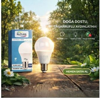 Elitled 9W Led Ampul Beyaz