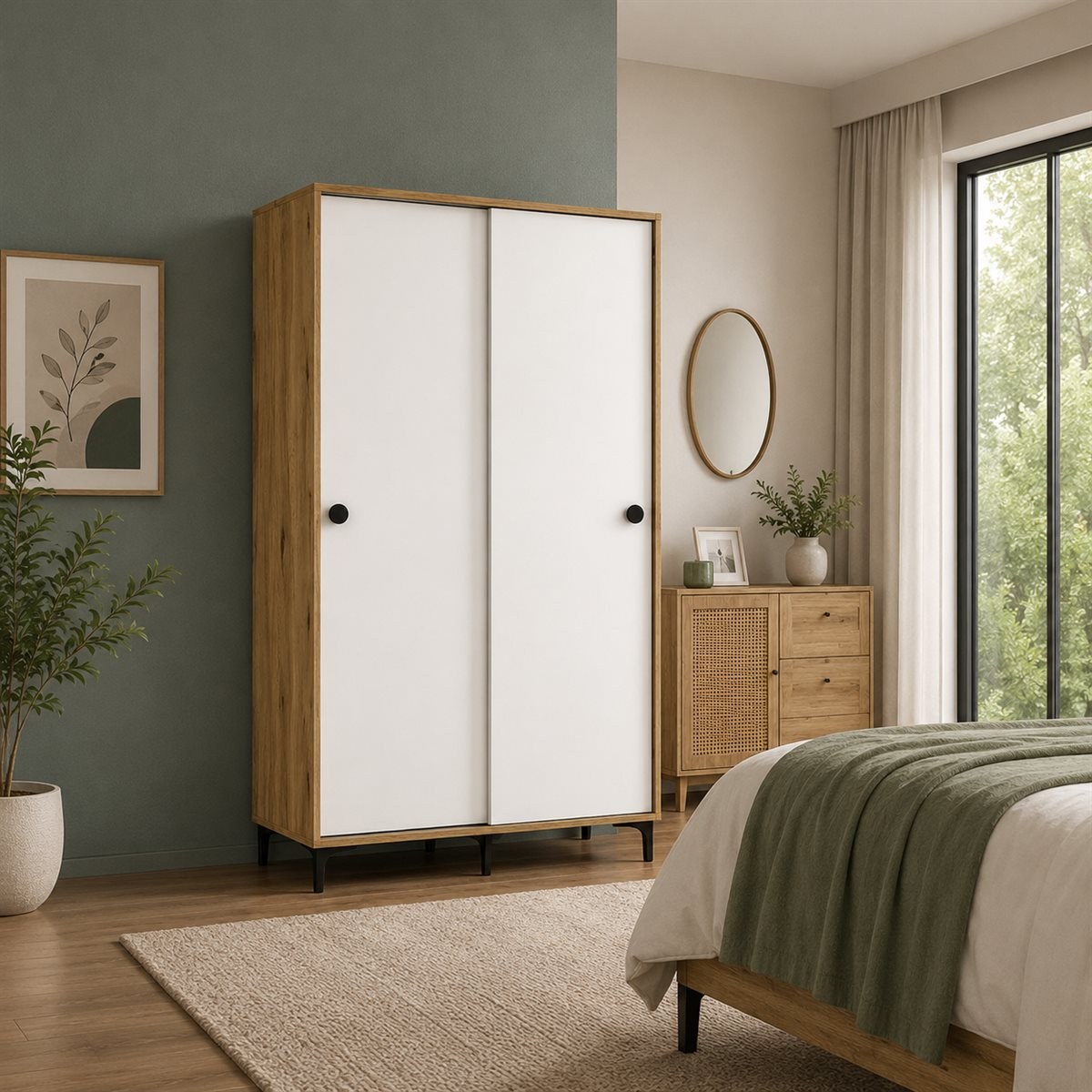 Garaj Home Mercan Sürgülü Dolap 2 Kapaklı - Atlas Çam