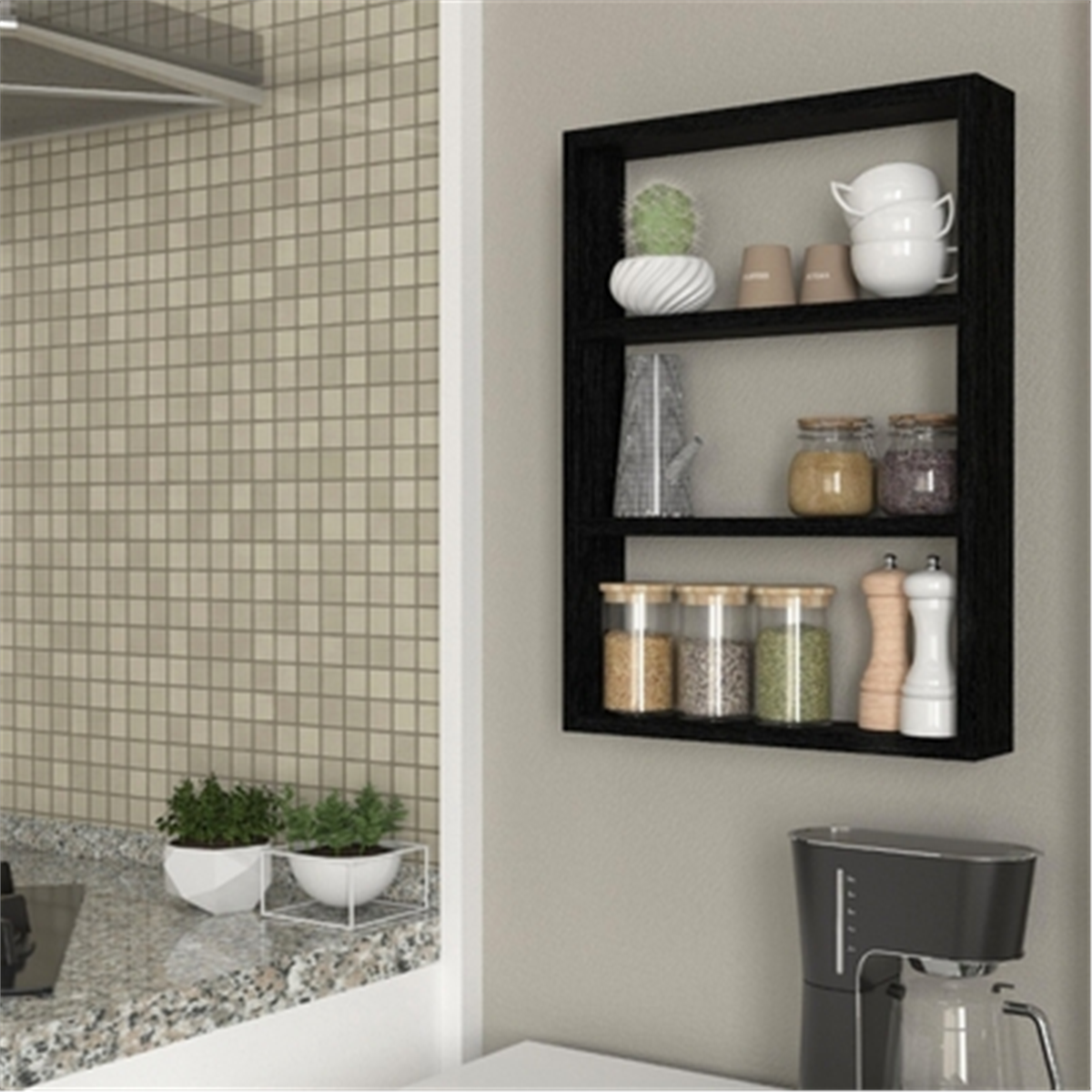 Hardy Duvar Rafi Sencronblack 43,6X60X9 Cm
