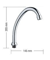 Isar Boru Klasik Kugu (Ss304) Ø18 Pirinc Perlator+ Pirinc Somun