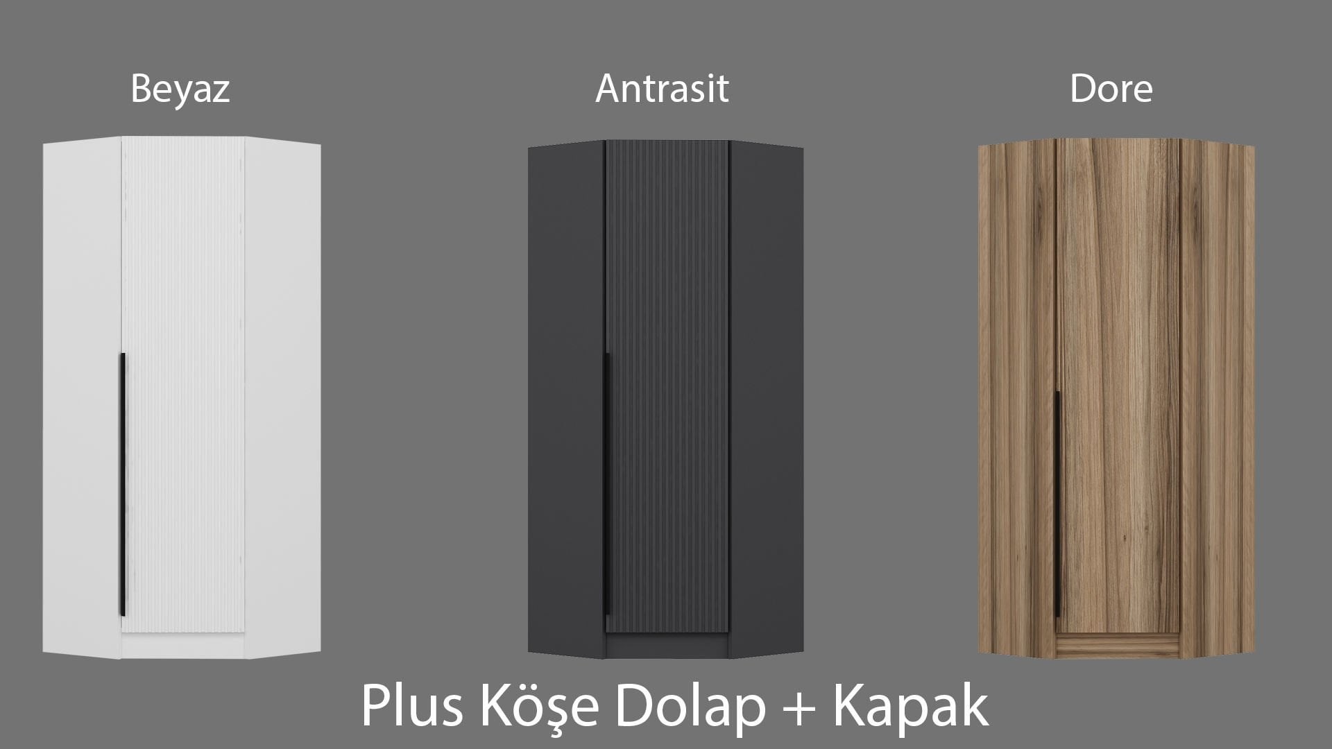 Kale 1 Kapaklı Köşe Dolap Plus