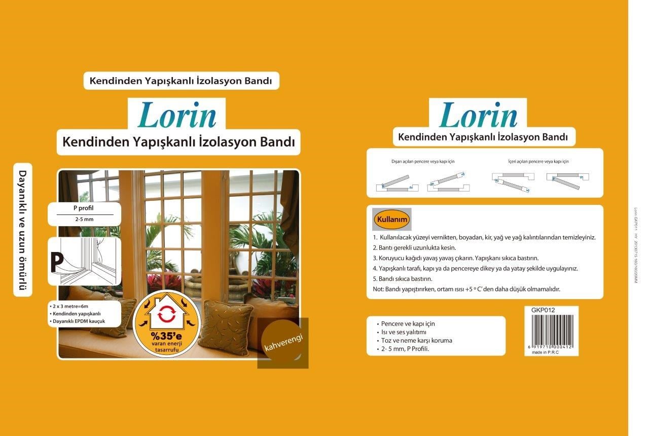 Kapı Pencere Bandı P Tipi Kahverengi 20Mt
