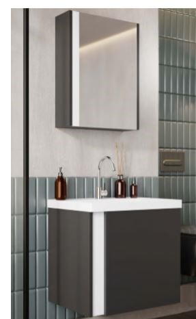 Kemer 60 Cm Banyo Dolabı Antrasit
