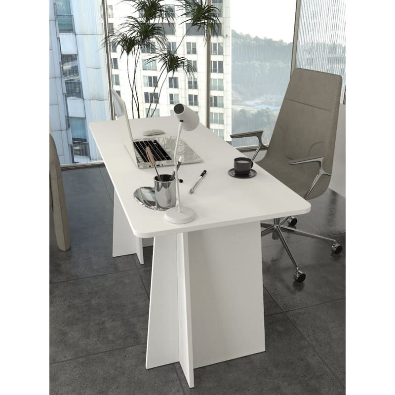 Kula Yonetici Ofis Masasi Calisma Masasi Beyaz 1400X600X753 Mm