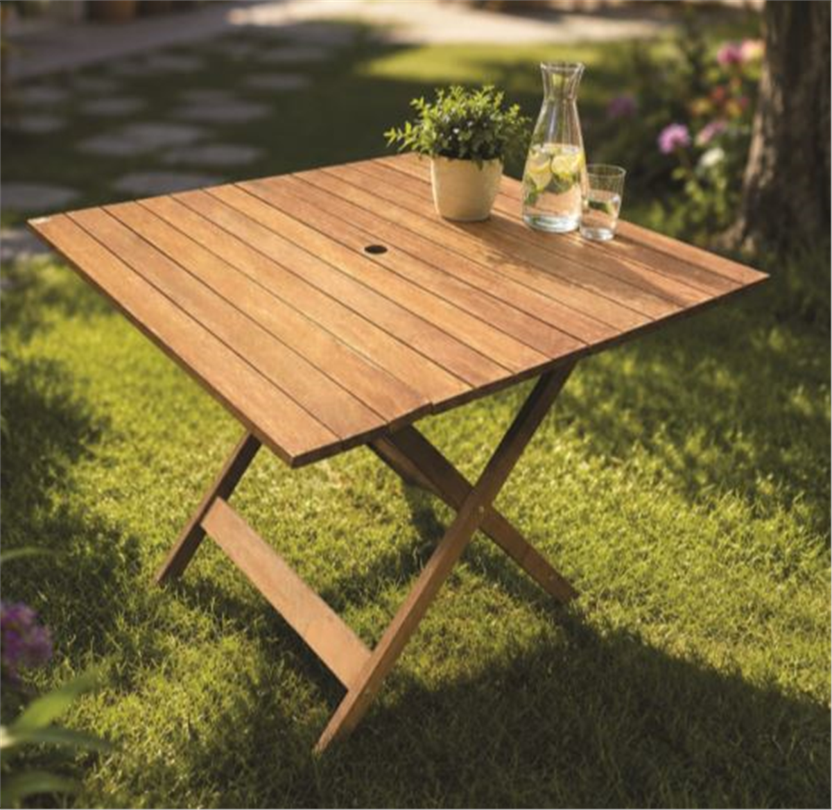 Kusadasi Katlanir Masa 90X90 Meranti- Ly002F