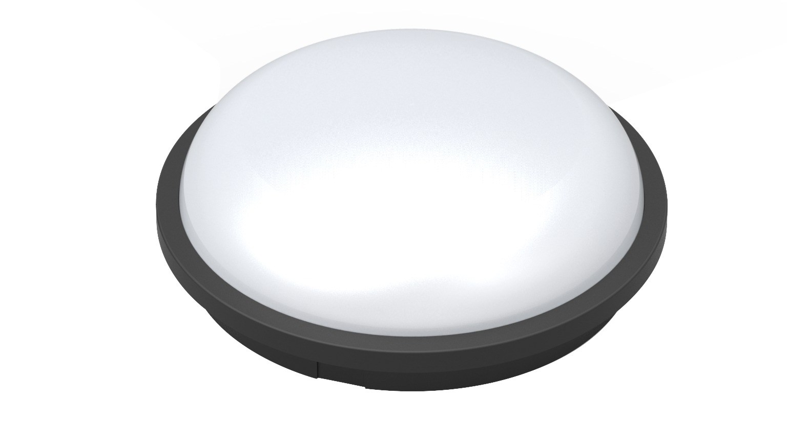 Ledli Armatur Oval Siyah 22Cm 20W 2000Lm Beyaz Isik Kns