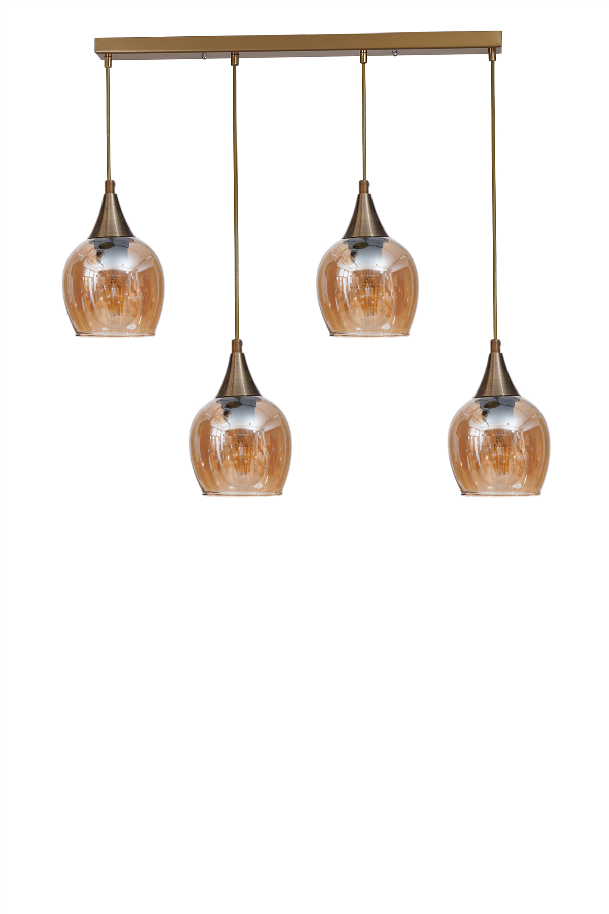 Lumexx Enzo 4 Lü Sıralı Eskitme Bal Camlı Sarkıt