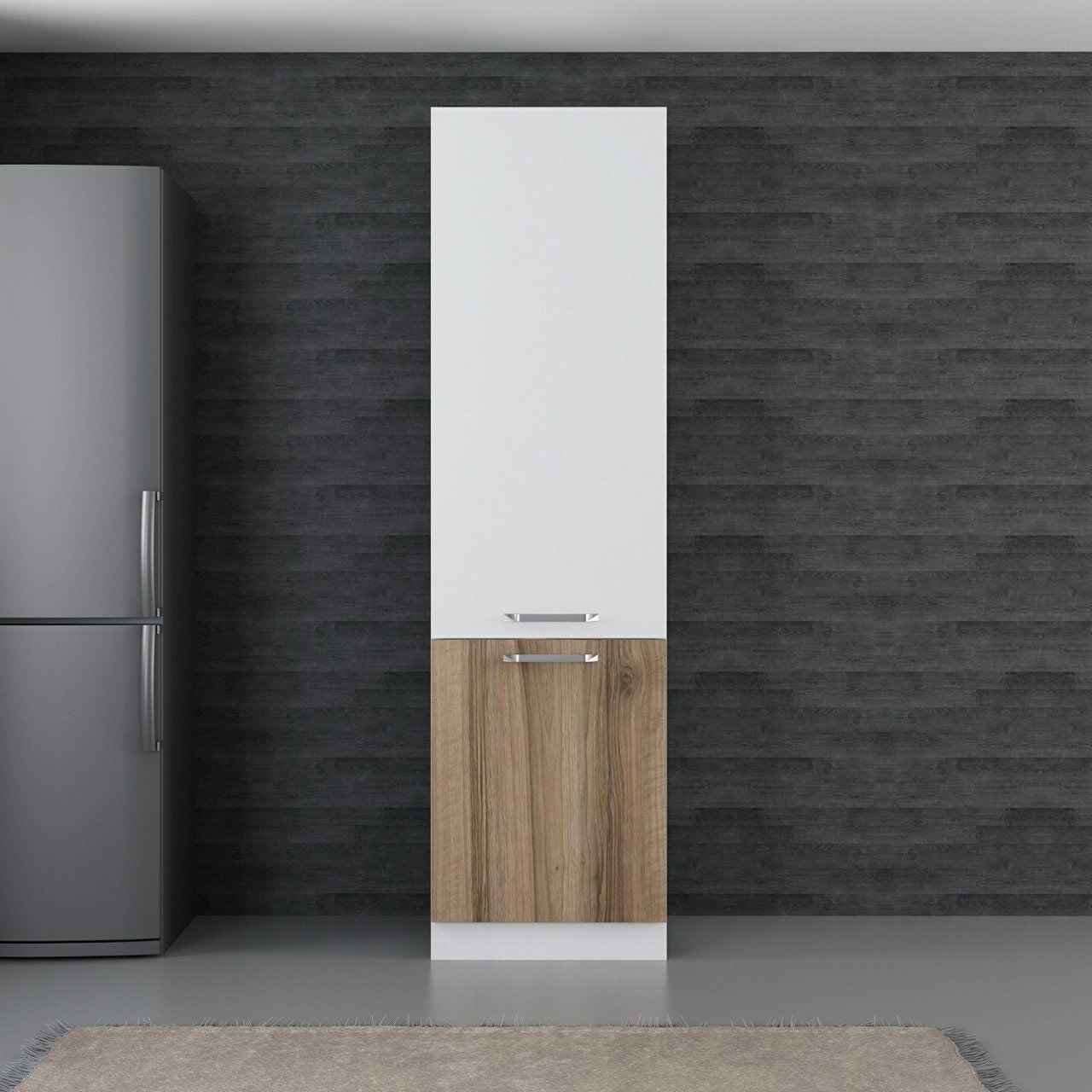 Minar 60 Cm Mutfak Boy Dolabı - Beyaz/Dore D60-D1