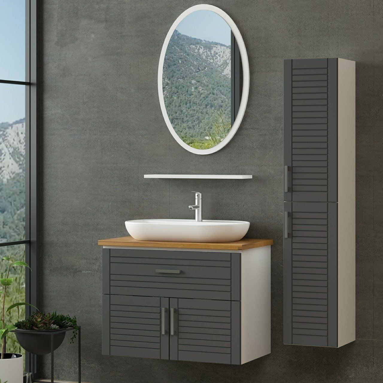 Minar Banyo Dolabı 100Cm As2K1Ç+1Ea1R+Tzg+Boy Beyaz
