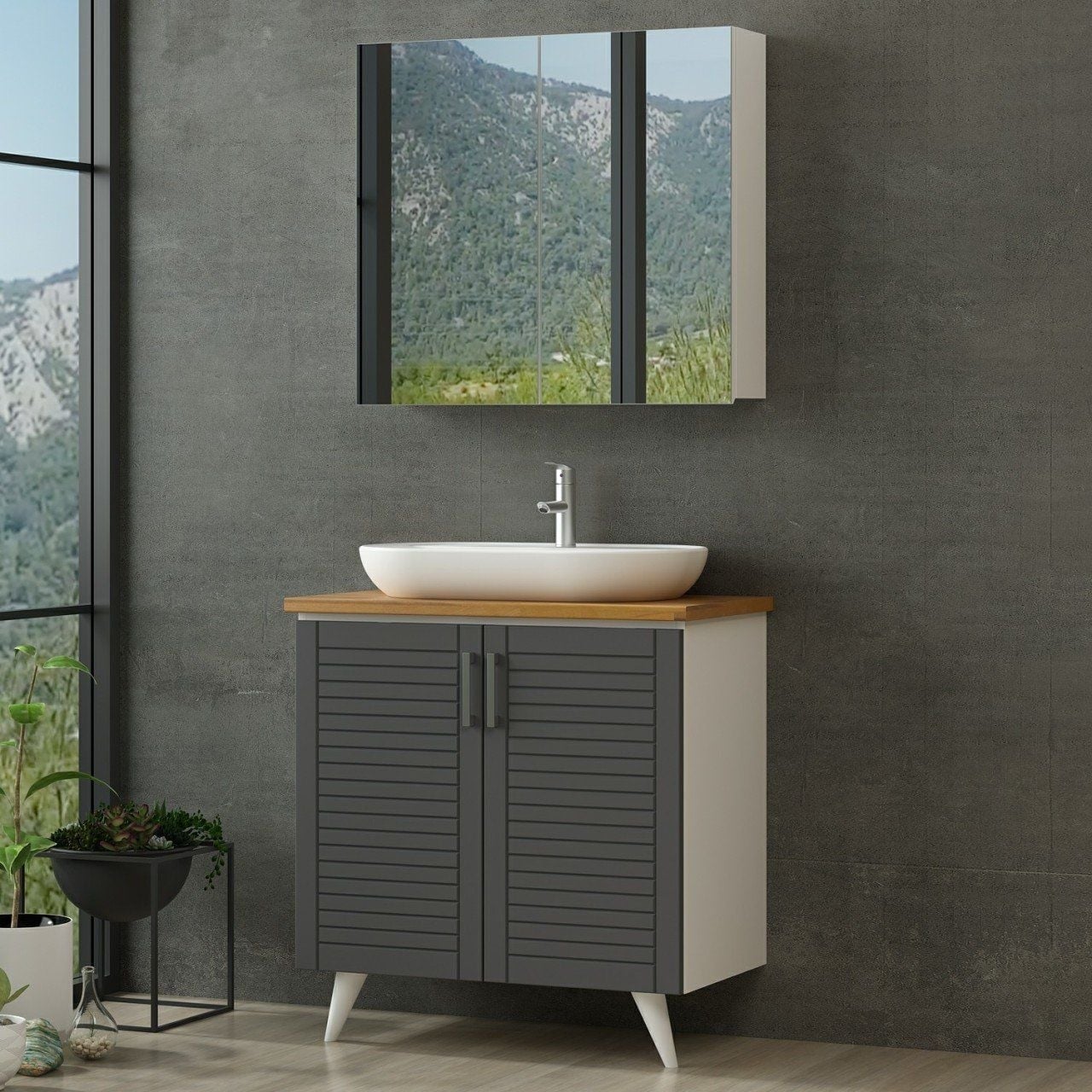Minar Banyo Dolabı 100Cm Ay2K+2K2A+Tzg Beyaz