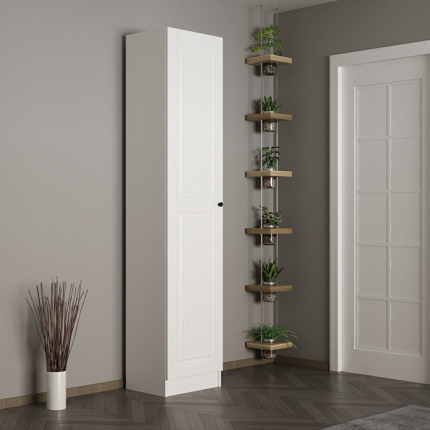 Minar Kale 210 Cm 1 Kapaklı 1B Raf Portmanto Byz Mbr İlkbahar Byz