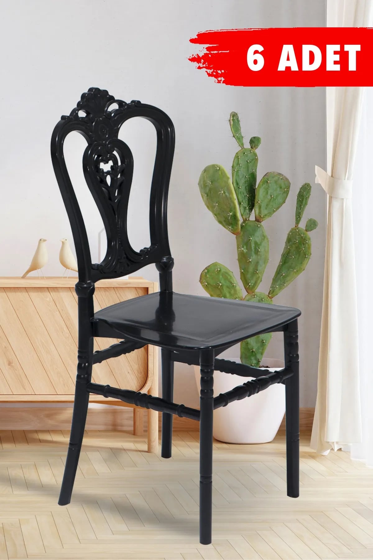 Mobetto 6 Adet Carisma Siyah Sandalye / Balkon-bahçe-mutfak