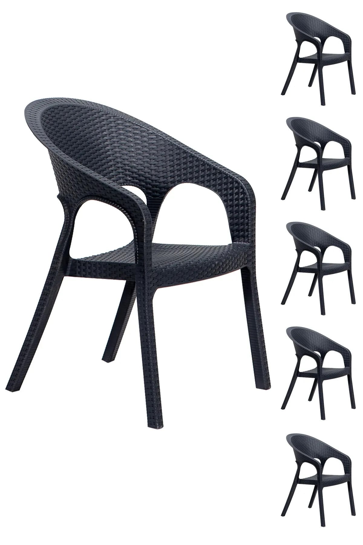 Mobetto 6 Adet Garden Antrasit Sandalye / Balkon-bahçe-teras