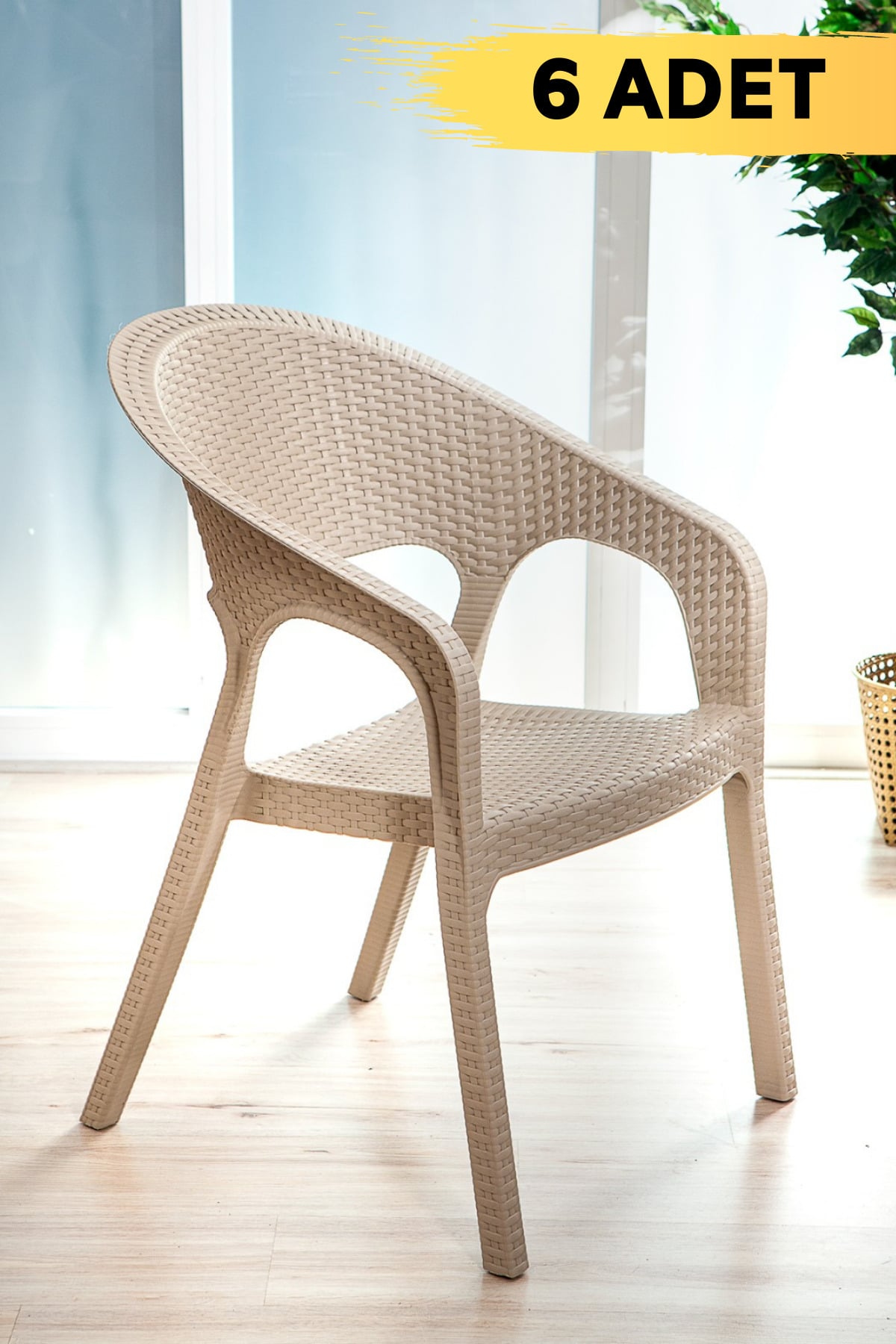 Mobetto 6 Adet Garden Cappucino Sandalye Balkon Bahçe Teras