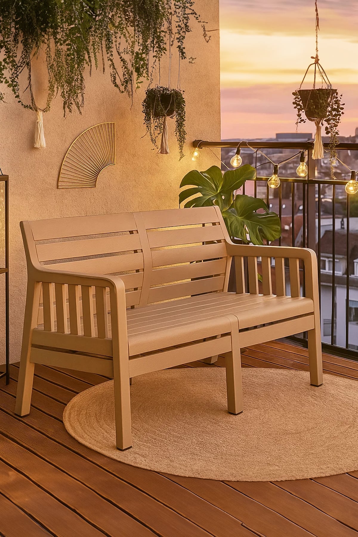 Mobetto Lara 2'li Koltuk Mindersiz Balkon&teras Bahçe Koltuk / Cappucino