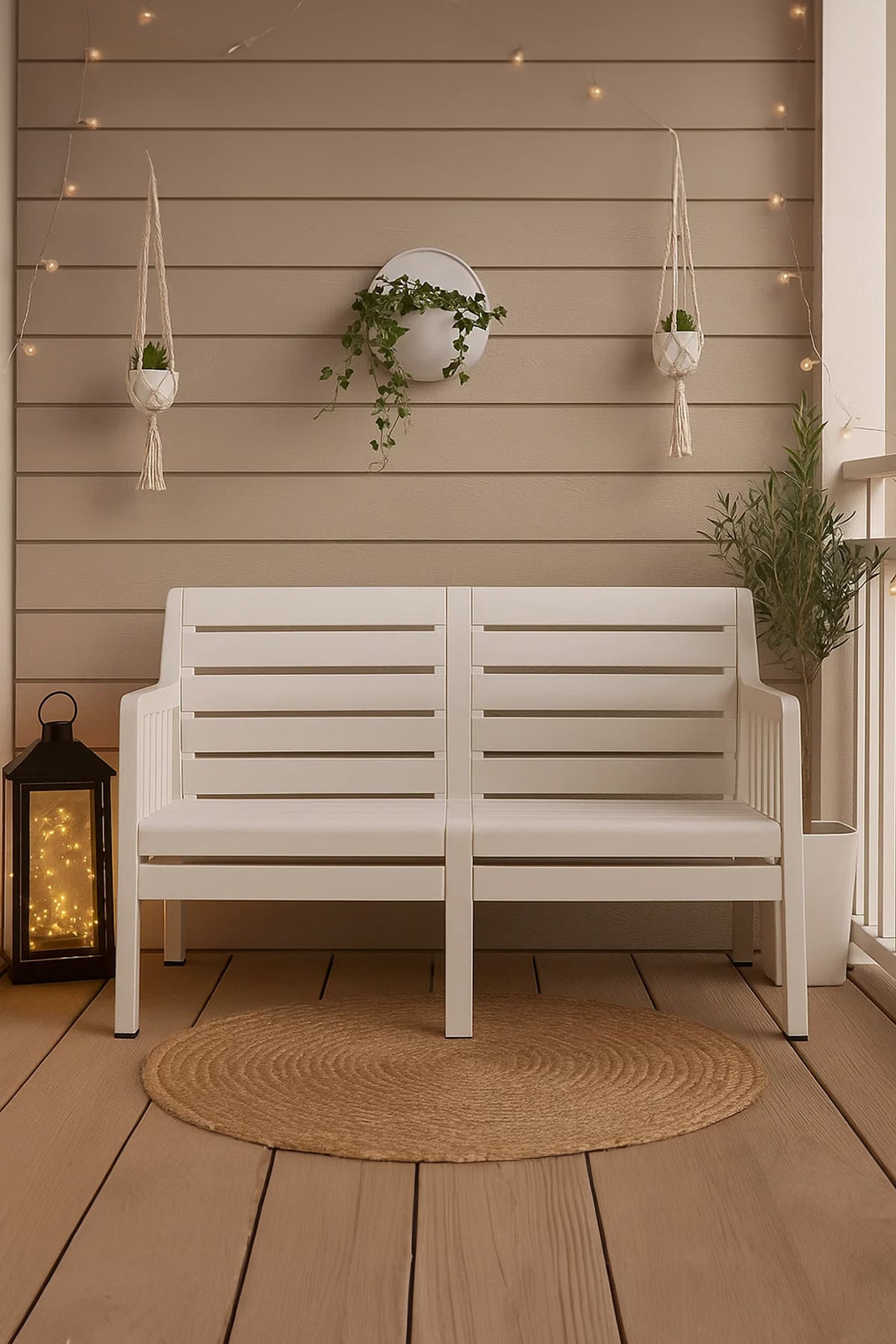 Mobetto Lara 2'li Koltuk Mindersiz Balkon&teras Bahçe Koltuk / Beyaz