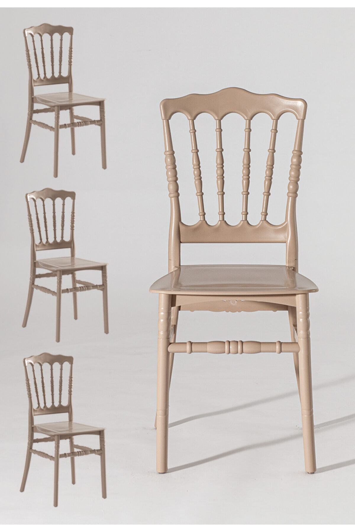 Mobetto Miray Home Mutfak Sandalyesi 4 Adet - Cappucino