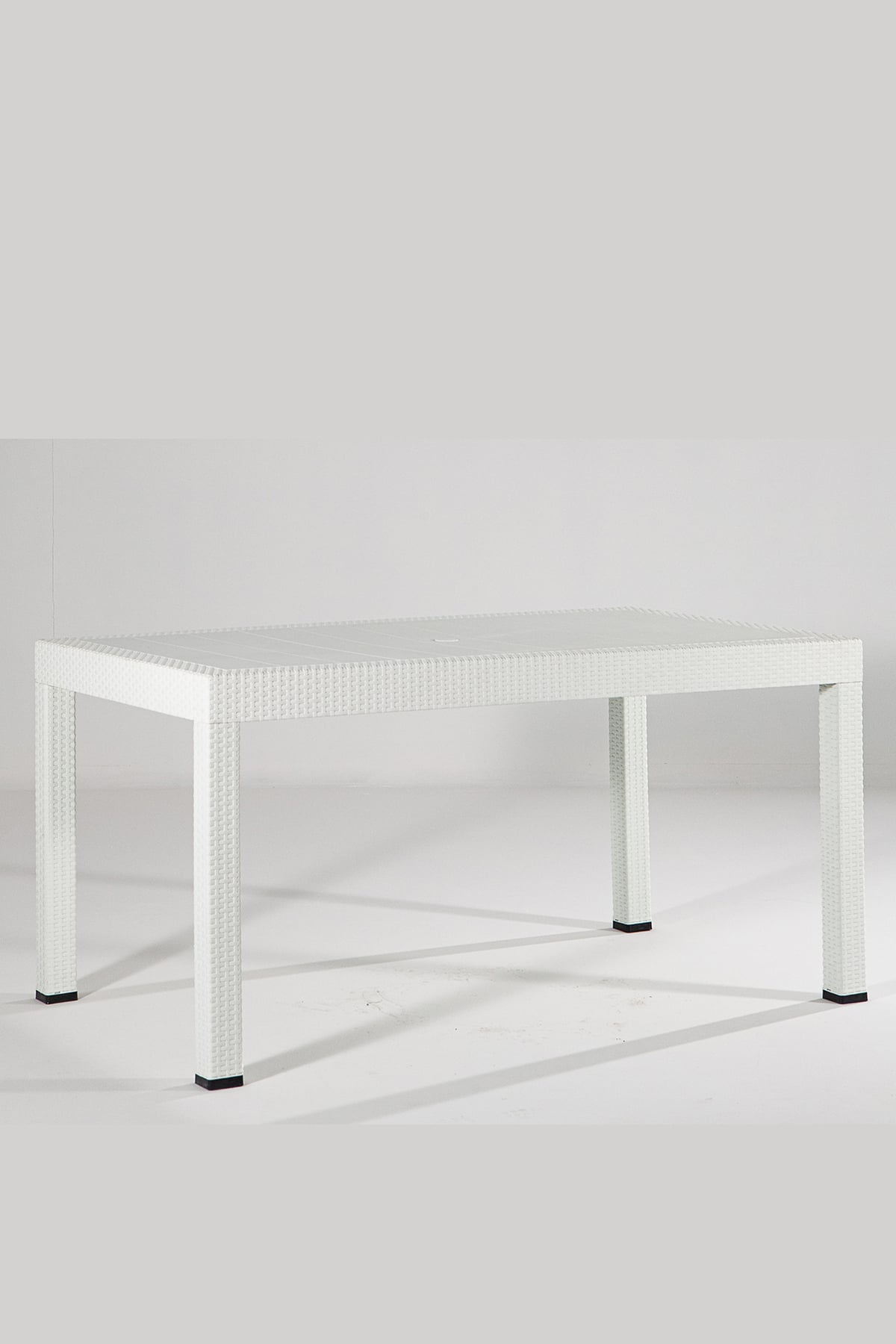 Mobetto Rattan 90x150 Camsız Beyaz Masa - Bahçe&balkon&teras
