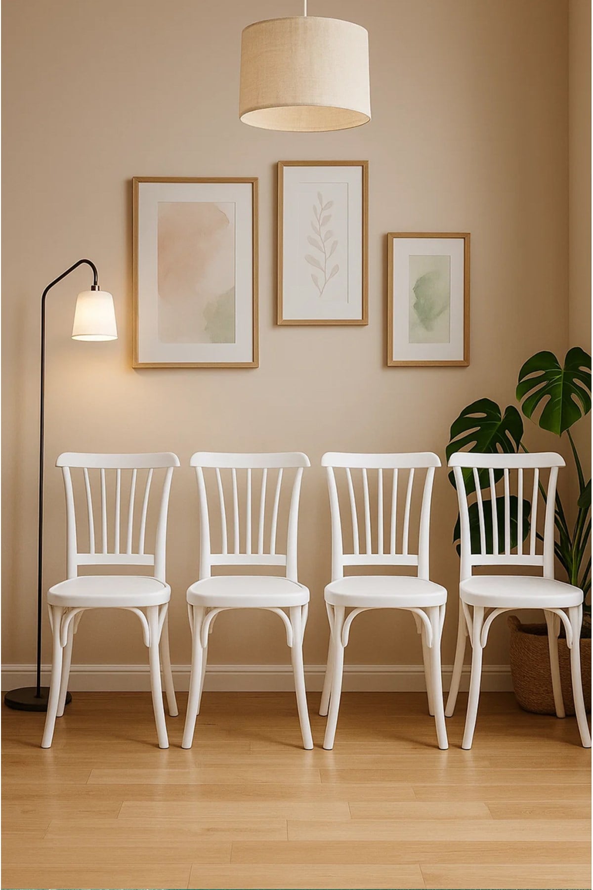 Modalife 4 Adet Alara Beyaz Mutfak Sandalyesi, Yemek, Bahçe, Kafe, Modern Sandalye