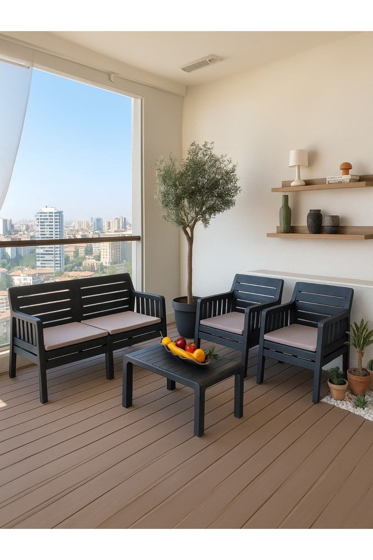 Modalife Ada 2+1+1+S Bahçe Takımı / Balkon - Bahçe - Teras Mobilyası