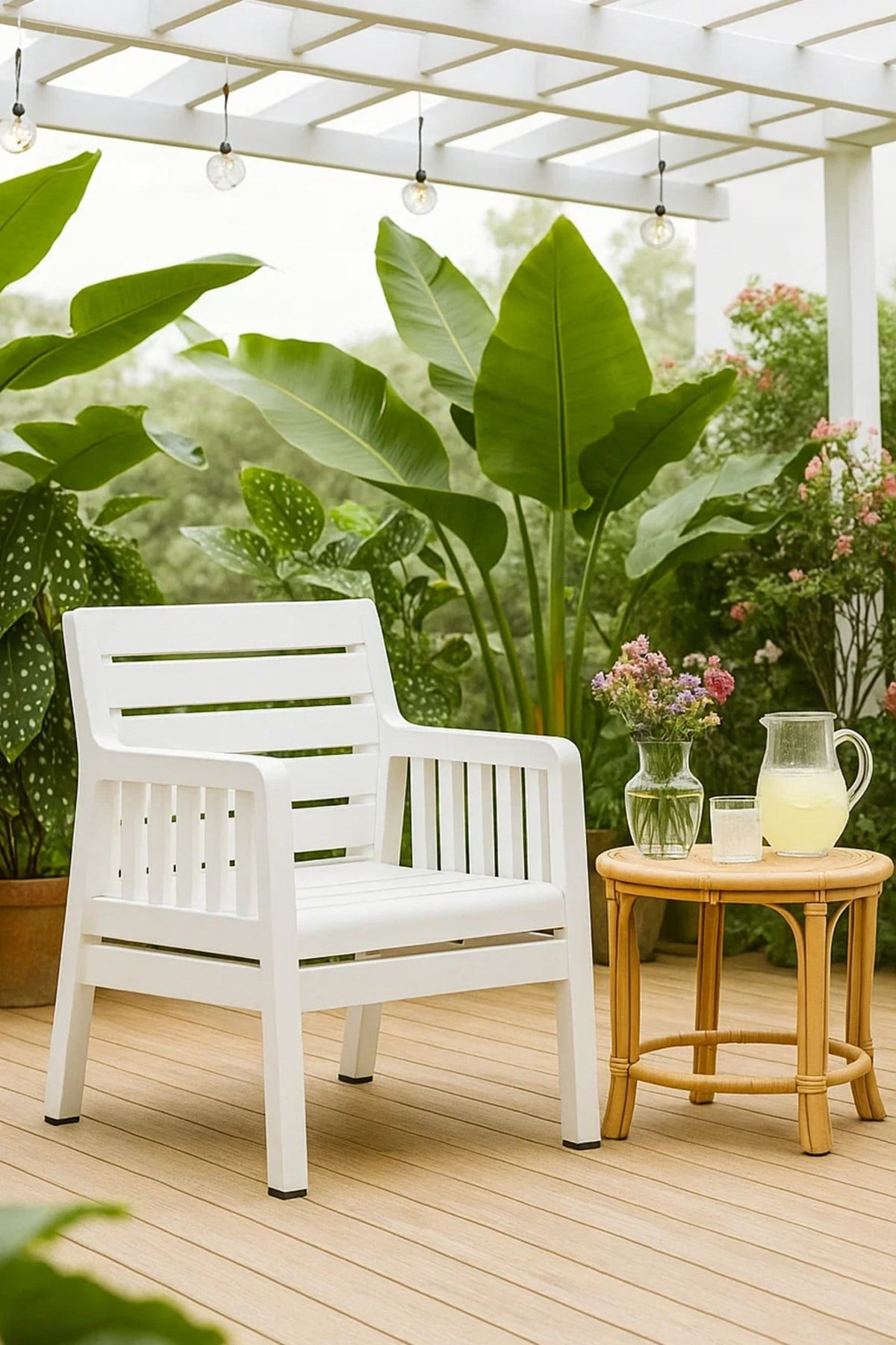 Modalife Yakamoz Tekli 1 Kişilik Koltuk Balkon Koltuk - Beyaz