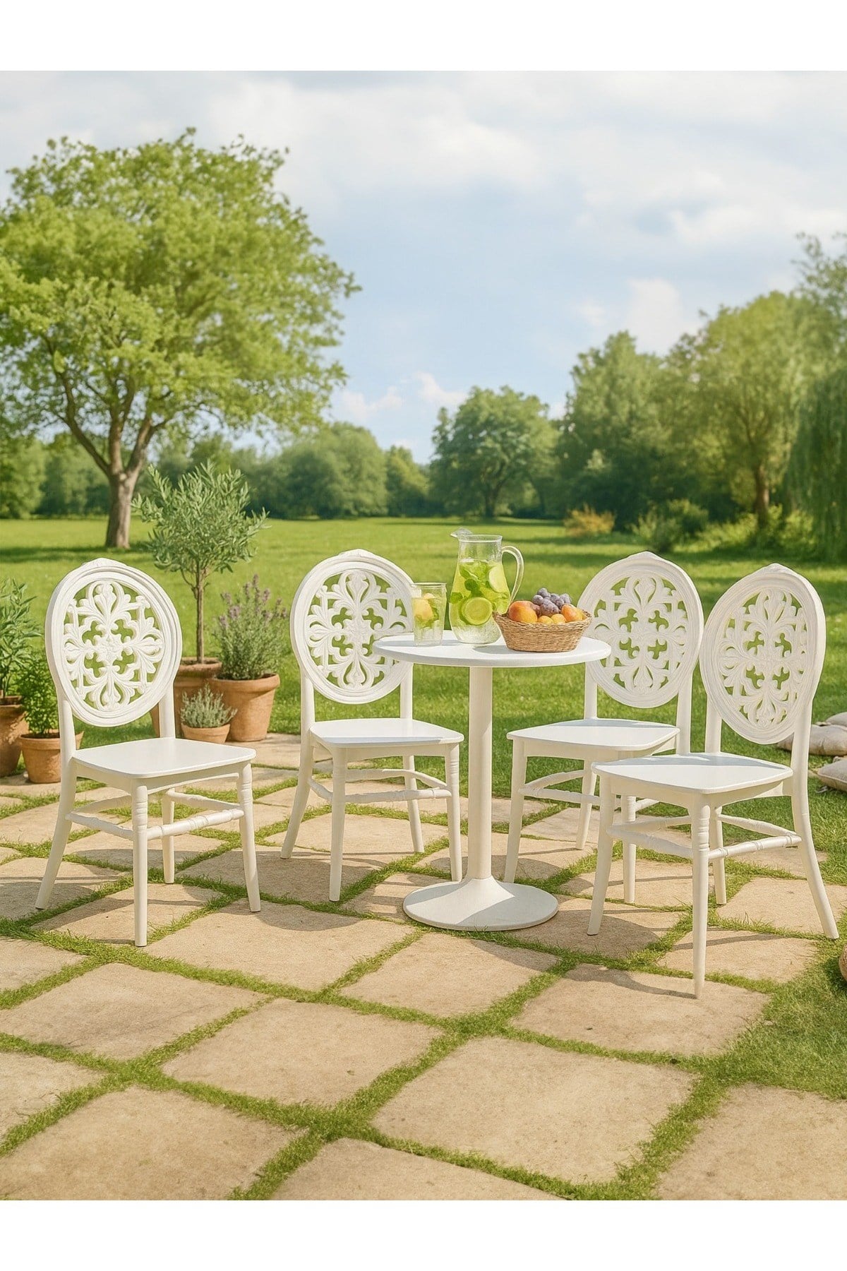Modalife Zümra 4 Adet Mutfak ,Yemek, Bahçe, Kafe, Modern Sandalye - Beyaz
