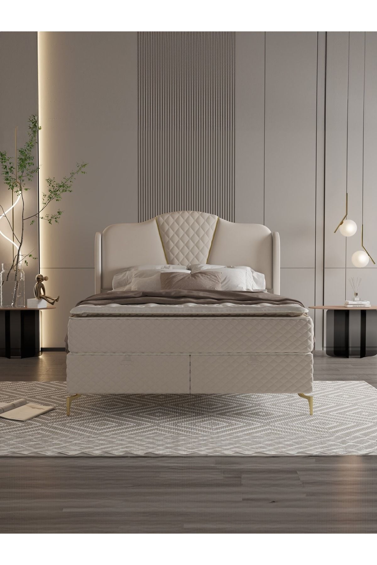 Modamed Mari Gold Çift Kişilik 150x200 Yatak Seti