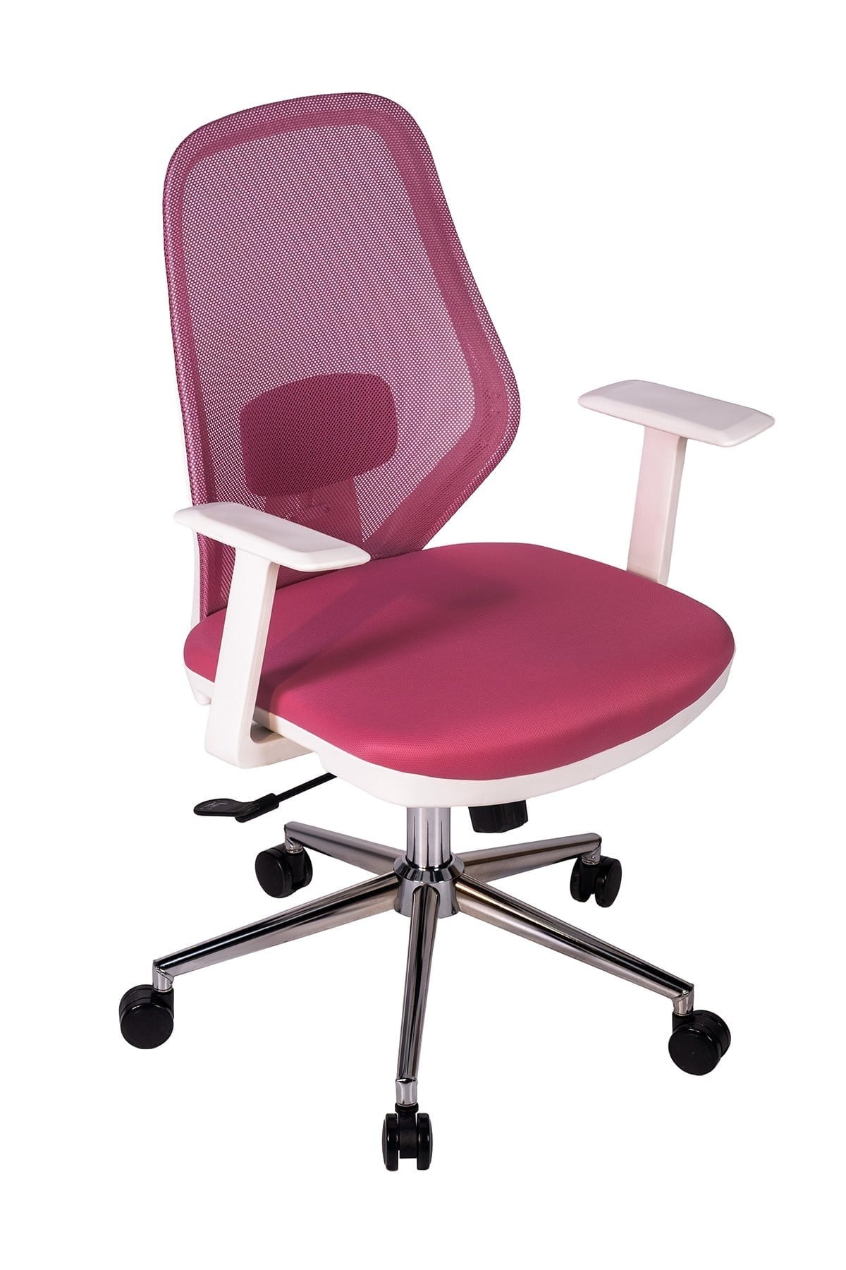 Ofisbazaar Dali Beyaz Fileli Çalışma Koltuğu | Ergonomik Şef Ve Toplantı Koltuğu Pembe