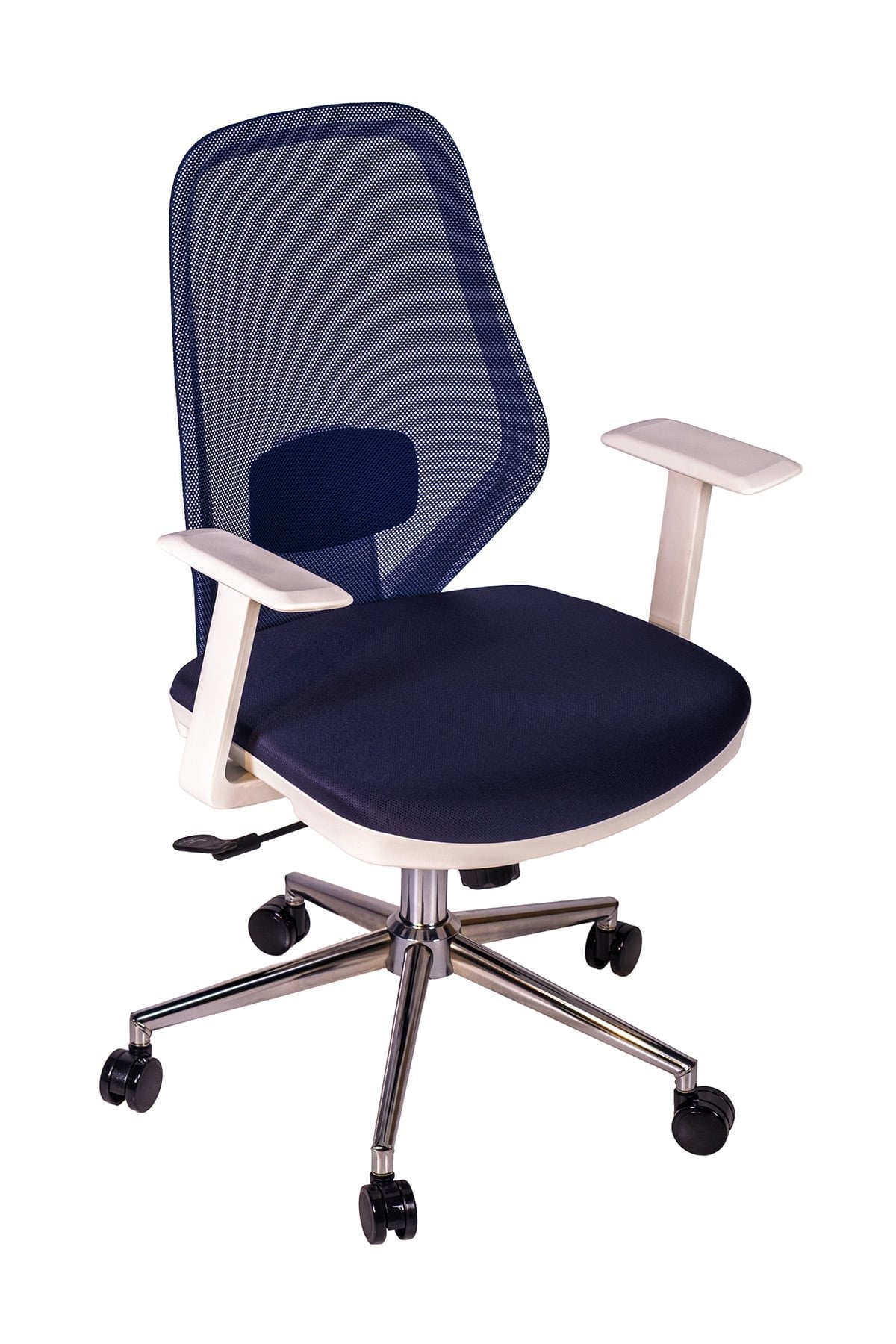 Ofisbazaar Dali Beyaz Fileli Çalışma Koltuğu | Ergonomik Şef Ve Toplantı Koltuğu Lacivert