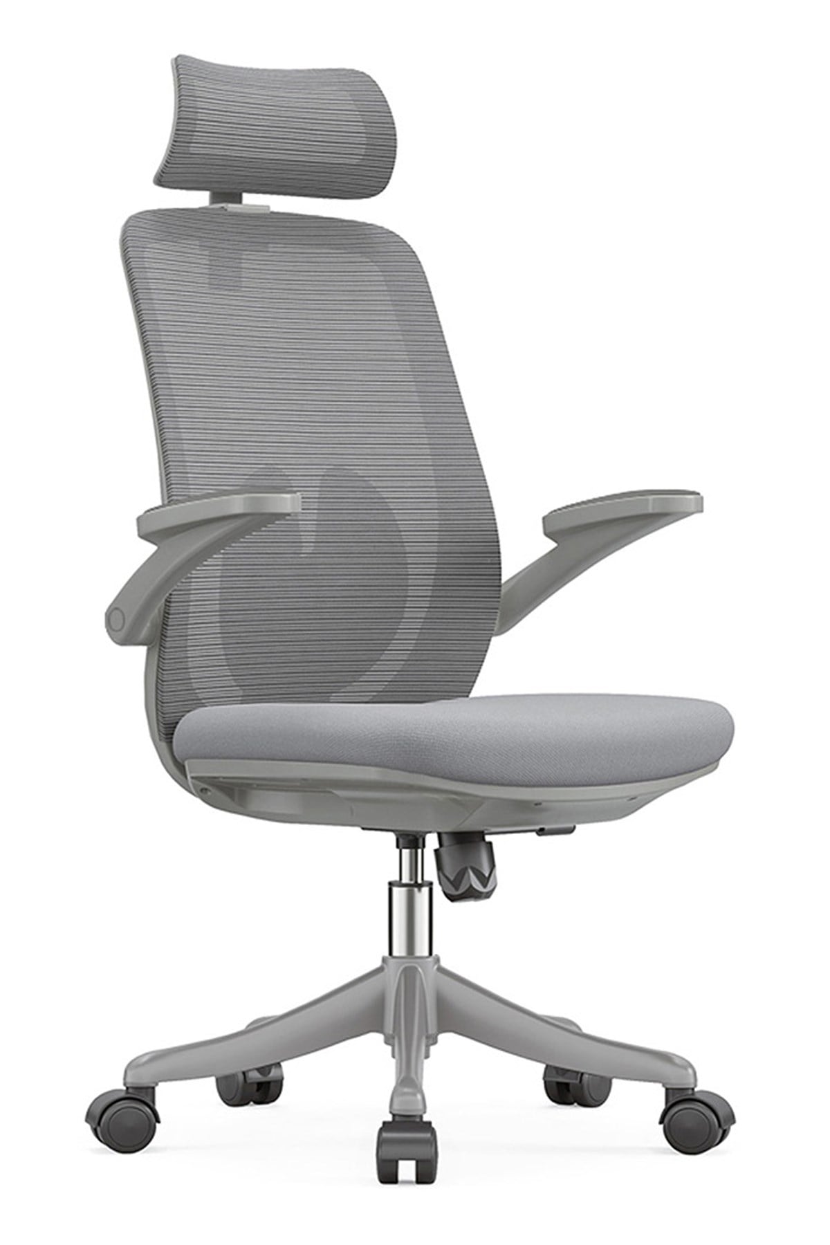 Ofisbazaar Sakura Ergonomik Fileli Yönetici Koltuğu | Başlıklı Ofis Ve Çalışma Koltuğu Gri
