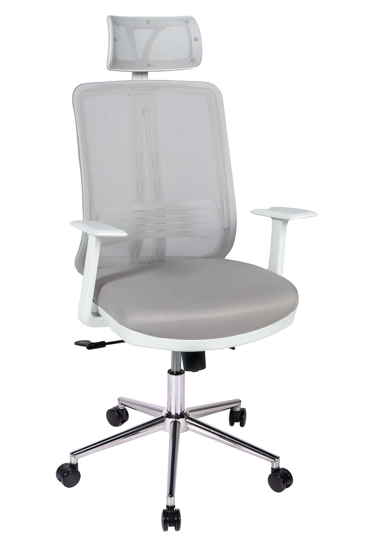 Ofisbazaar UP Beyaz Fileli Yönetici Koltuğu | Ergonomik Başlıklı Ofis Koltuğu Gri