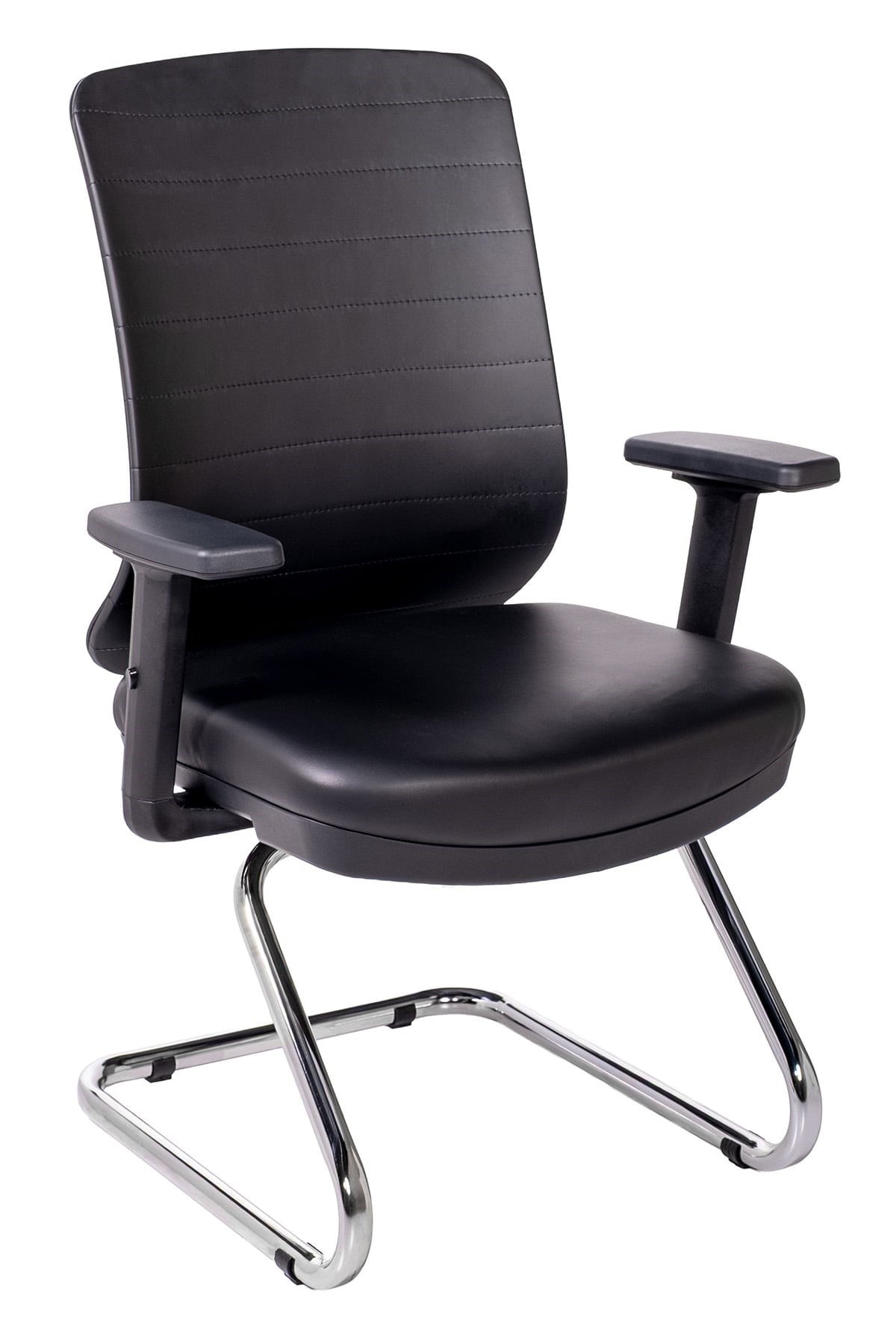 Ofisbazaar UP Deri Misafir Koltuğu | Ergonomik Toplantı Ve Bekleme Koltuğu Martin 01- Siyah Deri