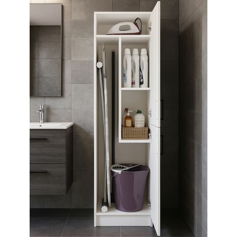 Ovi Banyo Dolabi & Kiler Dolabi, Cok Amacli Dolap - Utu Masasi Dolabi | Beyaz 486X420X1800 Mm