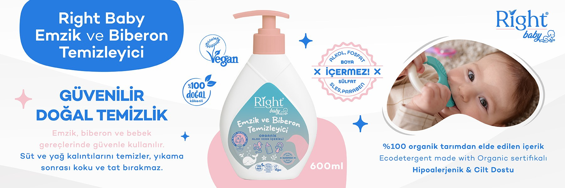 Right Baby Emzik Ve Biberon Temizleyicisi 600Ml Kns