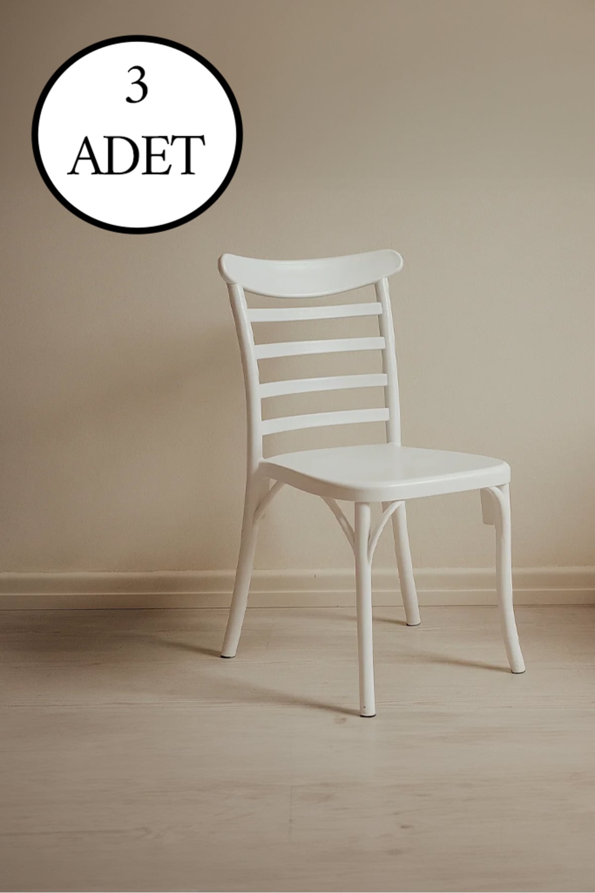 Sandalie 3 Adet / Mutfak&Salon&Bahçe Efes Beyaz Sandalye