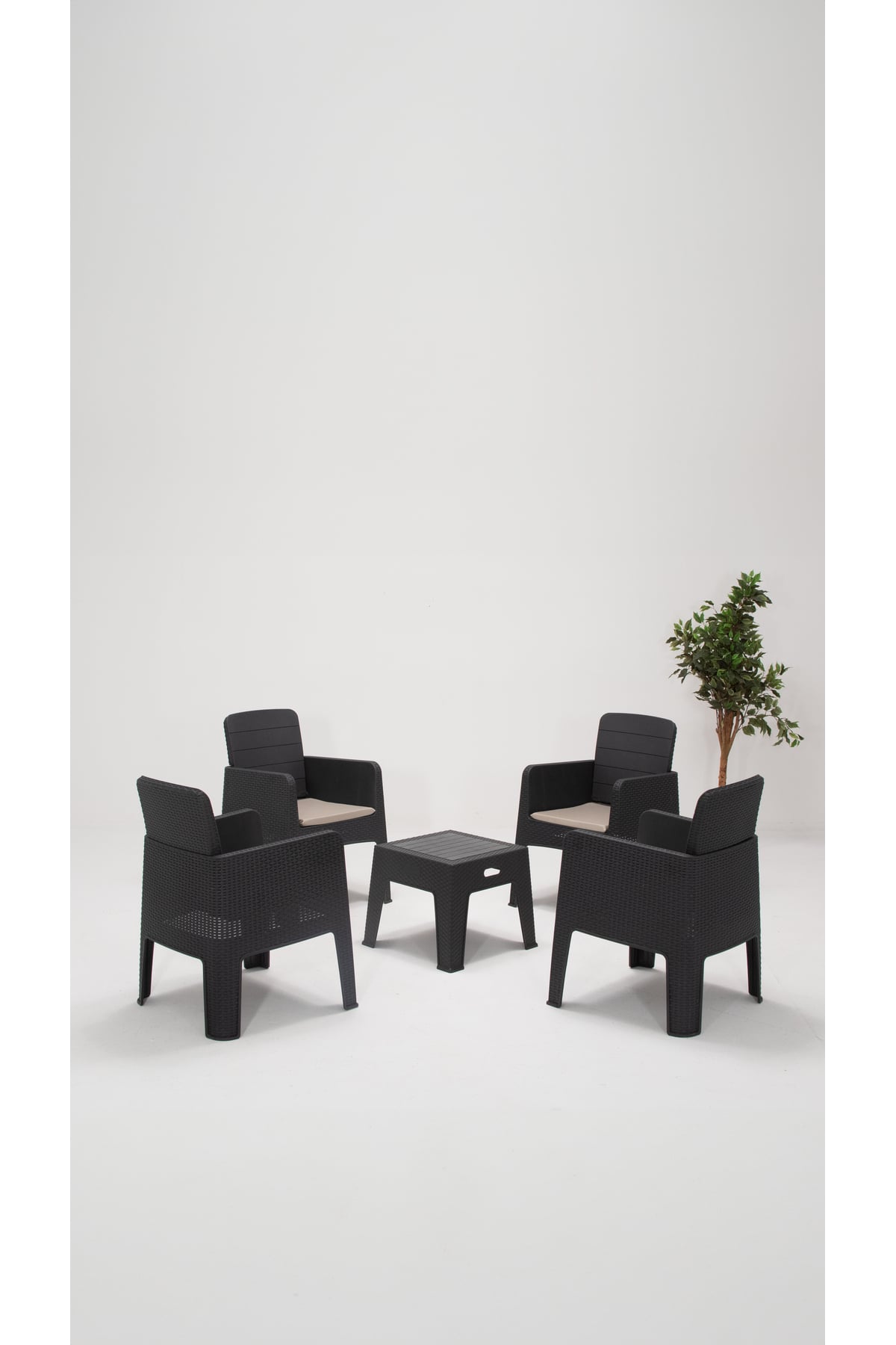 Sandalie Apex 1+1+1+1+S Minderli Bahçe&Balkon&Teras Mobilyası – Antrasit